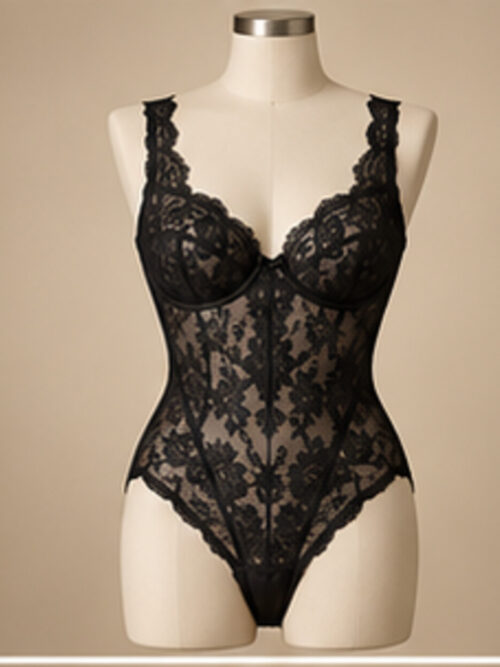 Midnight Allure Lace Bodysuit