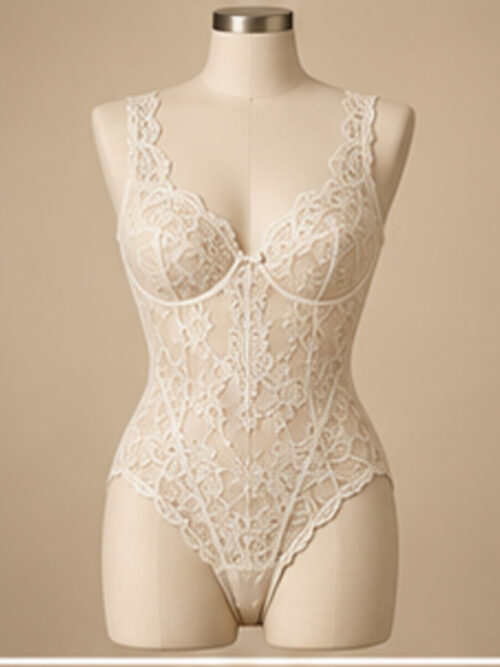 Ivory Whisper Satin Teddy