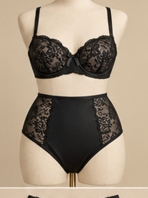 Noir Allure Crotchless Set