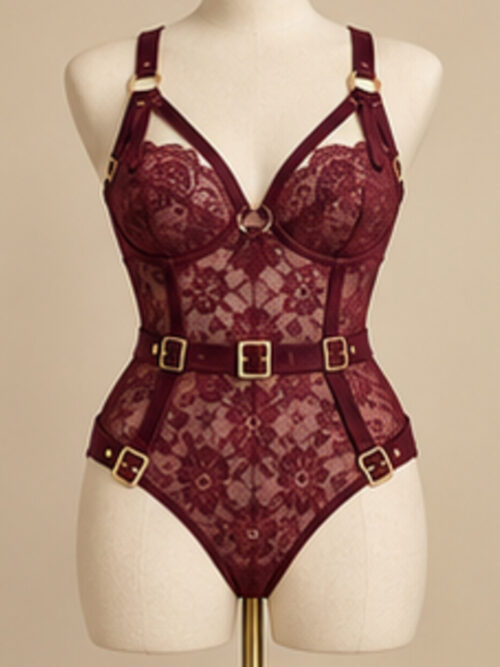 Burgundy Bondage-Inspired Body