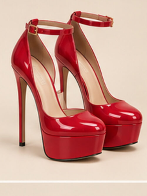 Scarlet Temptation Platform Heels