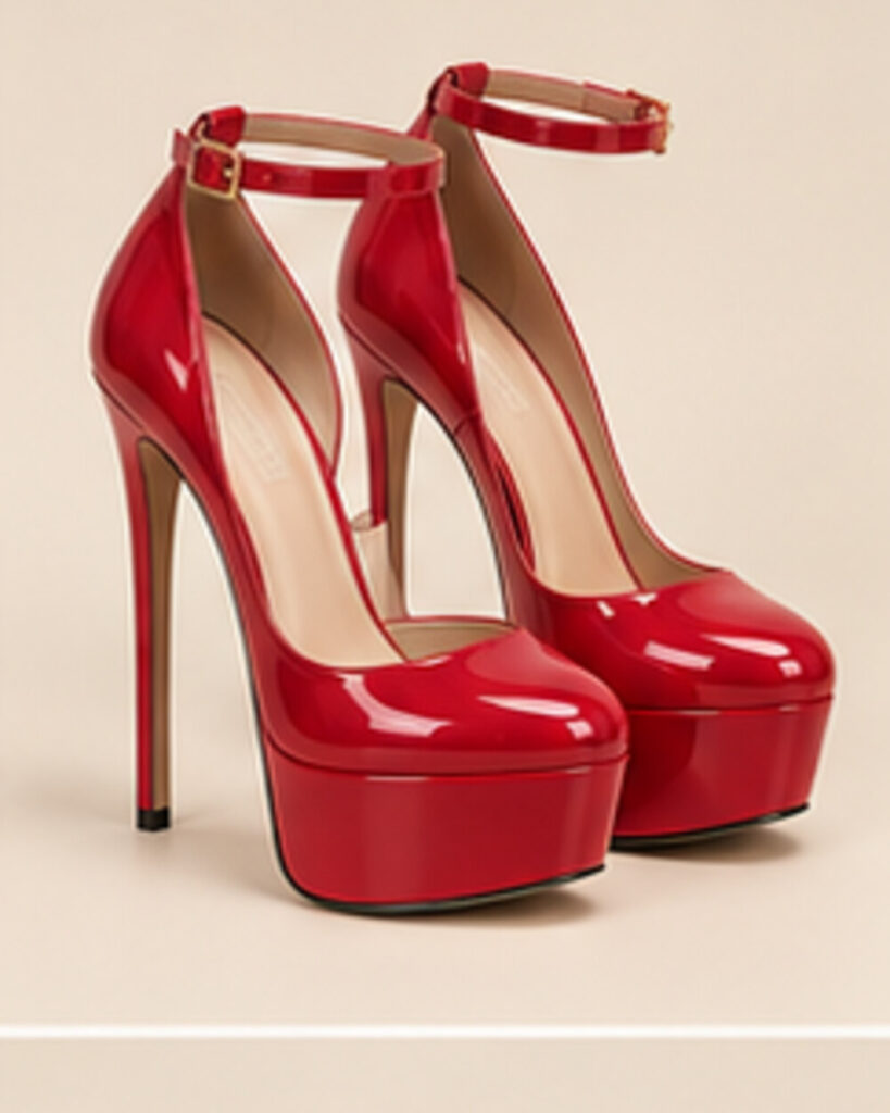 Scarlet Temptation Platform Heels