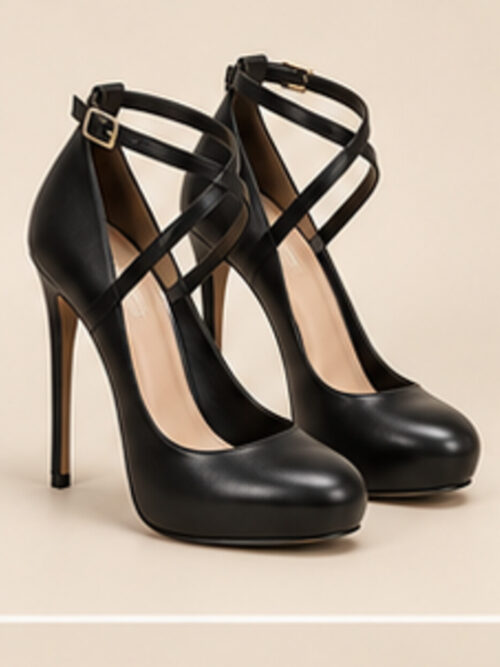 Noir Seduction Ankle-Strap Pumps