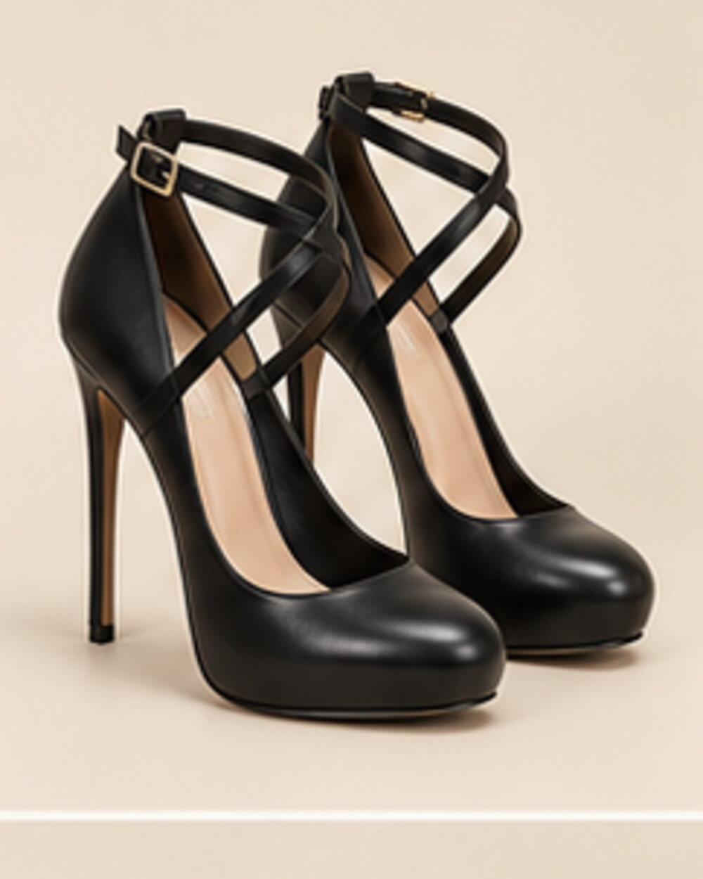 Noir Seduction Ankle-Strap Pumps