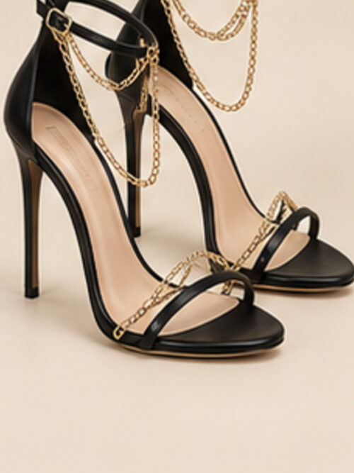 Midnight Chain Stiletto Sandals